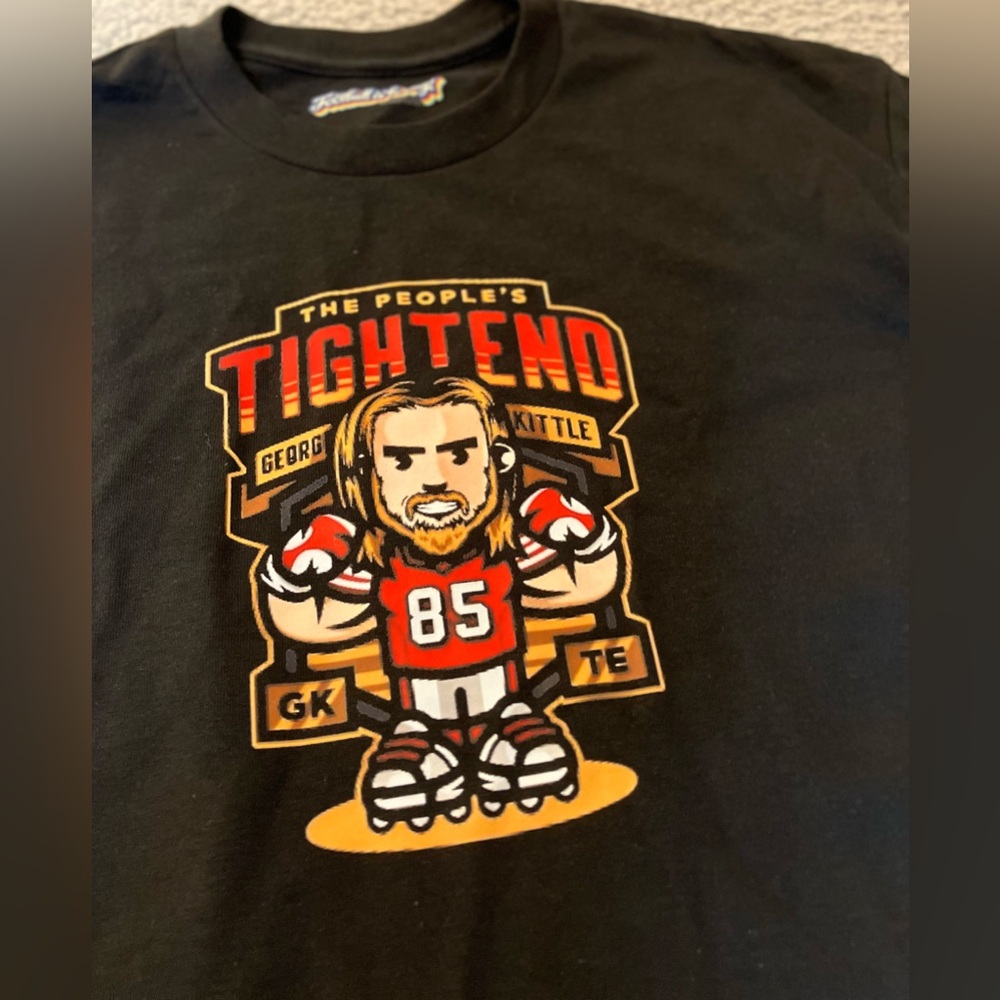 The People’s Tight End George Kittle San Francisco 49ers Black Tee Size Medium